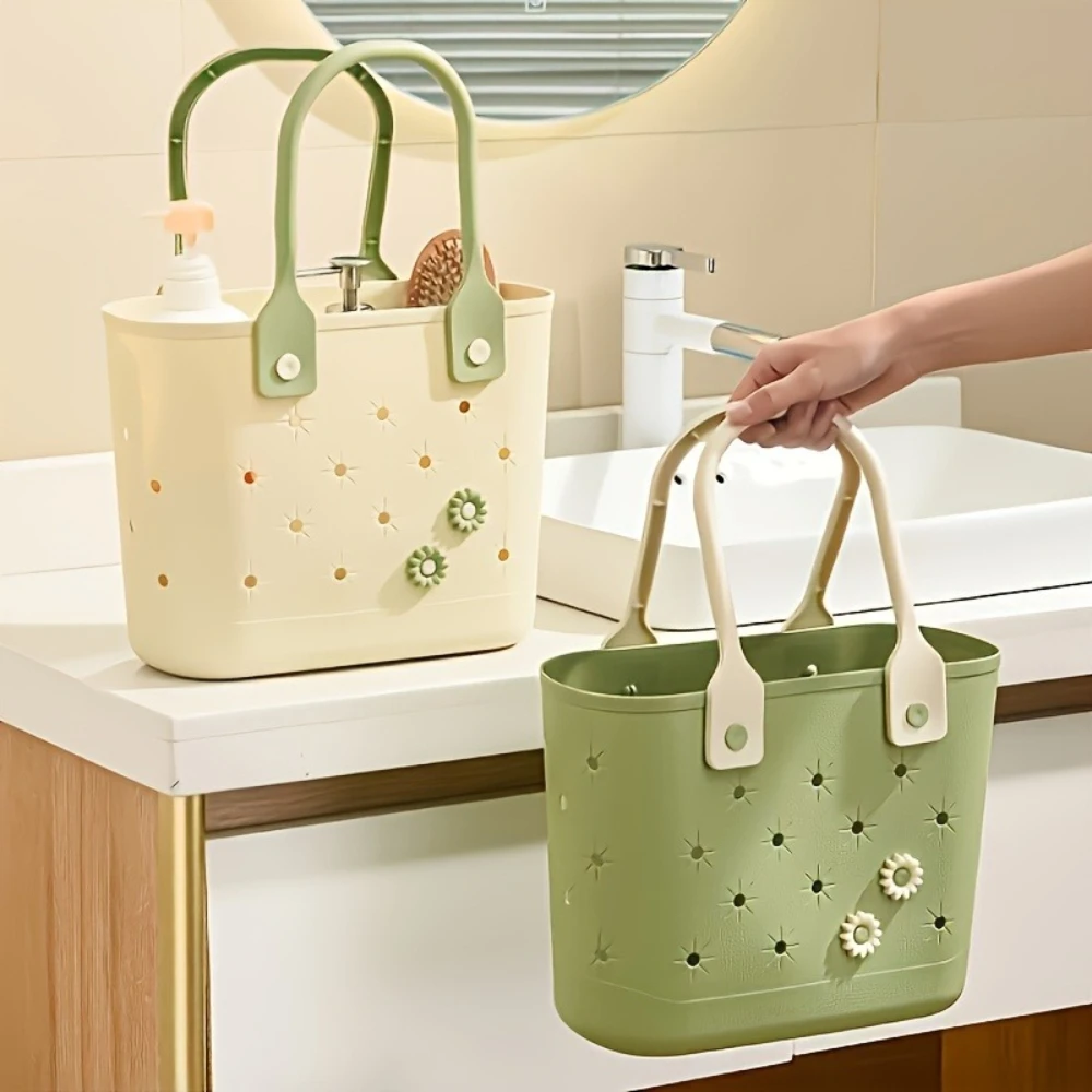 Cute Daisy Decor Plastic Shower Caddy Basket, Portable Hollow Drain Bath Organizer Tote Bag with Handle for Bathroom Dorm Travel
Cute Daisy Decor Plastic Shower Caddy Basket, Portable Hollow Drain Bath Organizer Tote Bag with Handle for Bathroom Dorm Travel