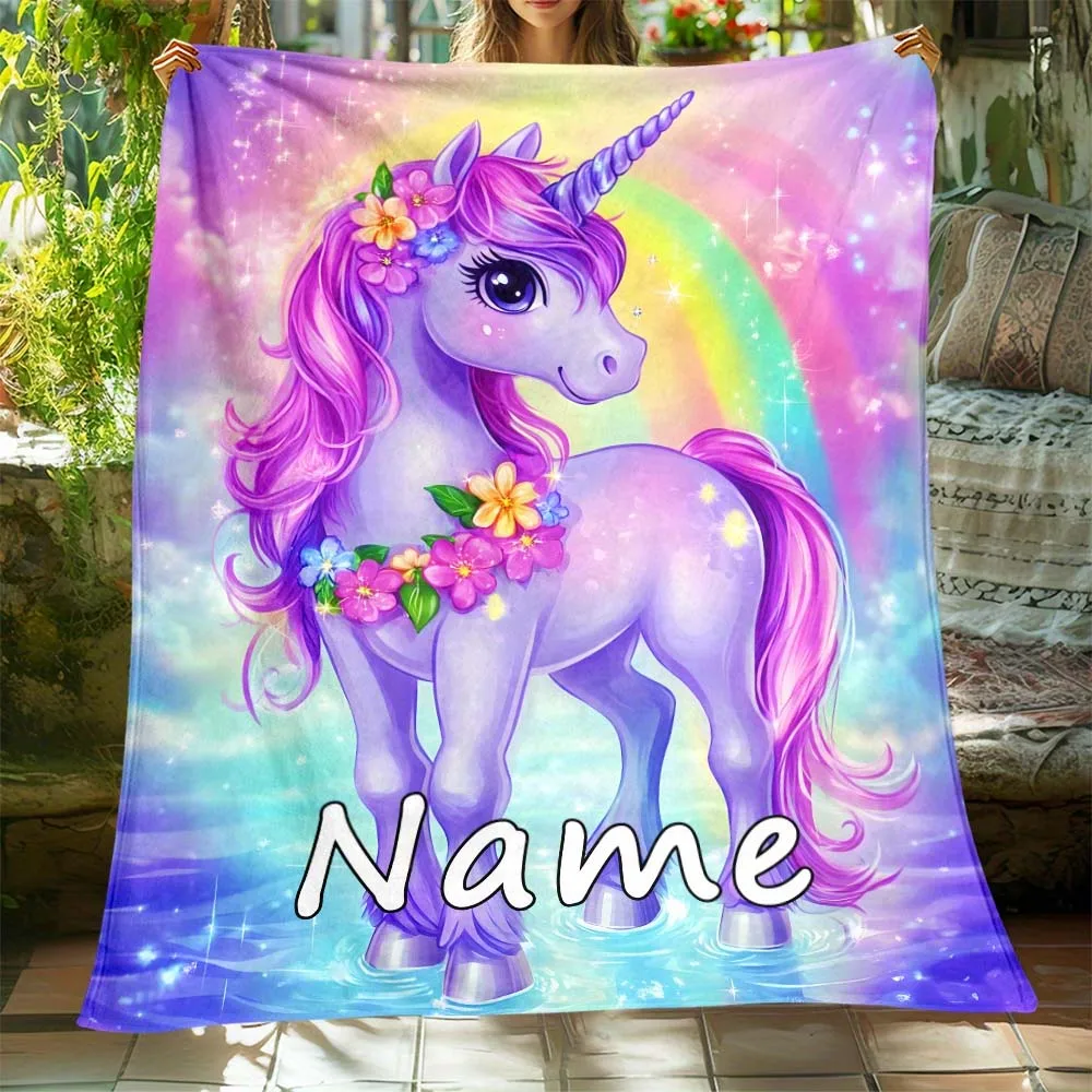 1pc Personalized Unicorn Rainbow Name Blanket, Custom Magical Unicorn Fleece Throw Blanket for Girls Kids Bedroom Decor
1pc Personalized Unicorn Rainbow Name Blanket, Custom Magical Unicorn Fleece Throw Blanket for Girls Kids Bedroom Decor