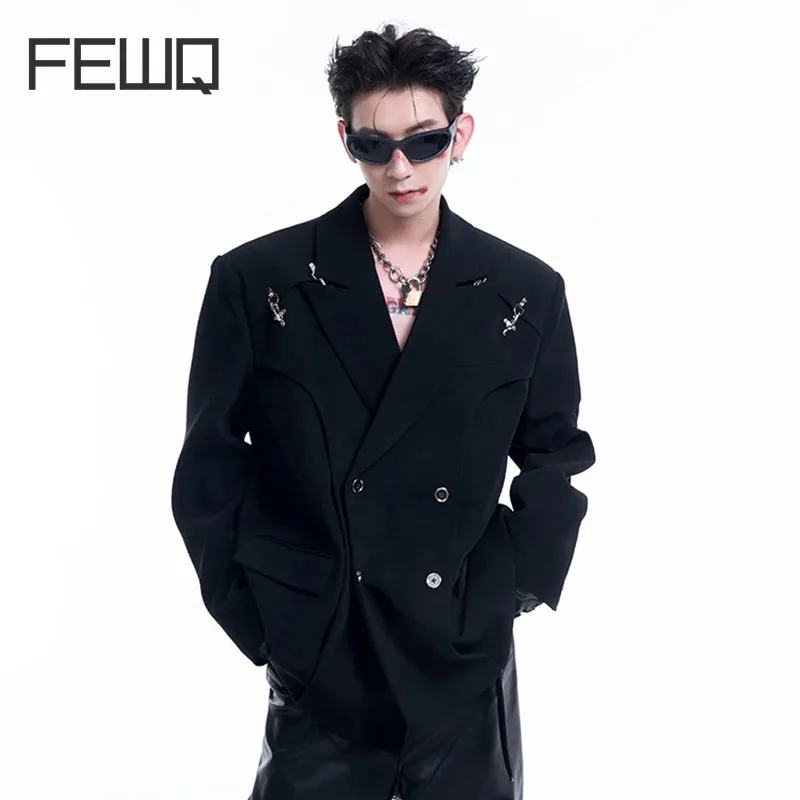 FEWQ Design Niche Suit Jacket Men's Autumn Winter Metal Buckle Blazer Solid Color 2024 Long Sleeve Male Tops Fashion 24E1752
FEWQ Design Niche Suit Jacket Men's Autumn Winter Metal Buckle Blazer Solid Color 2024 Long Sleeve Male Tops Fashion 24E1752