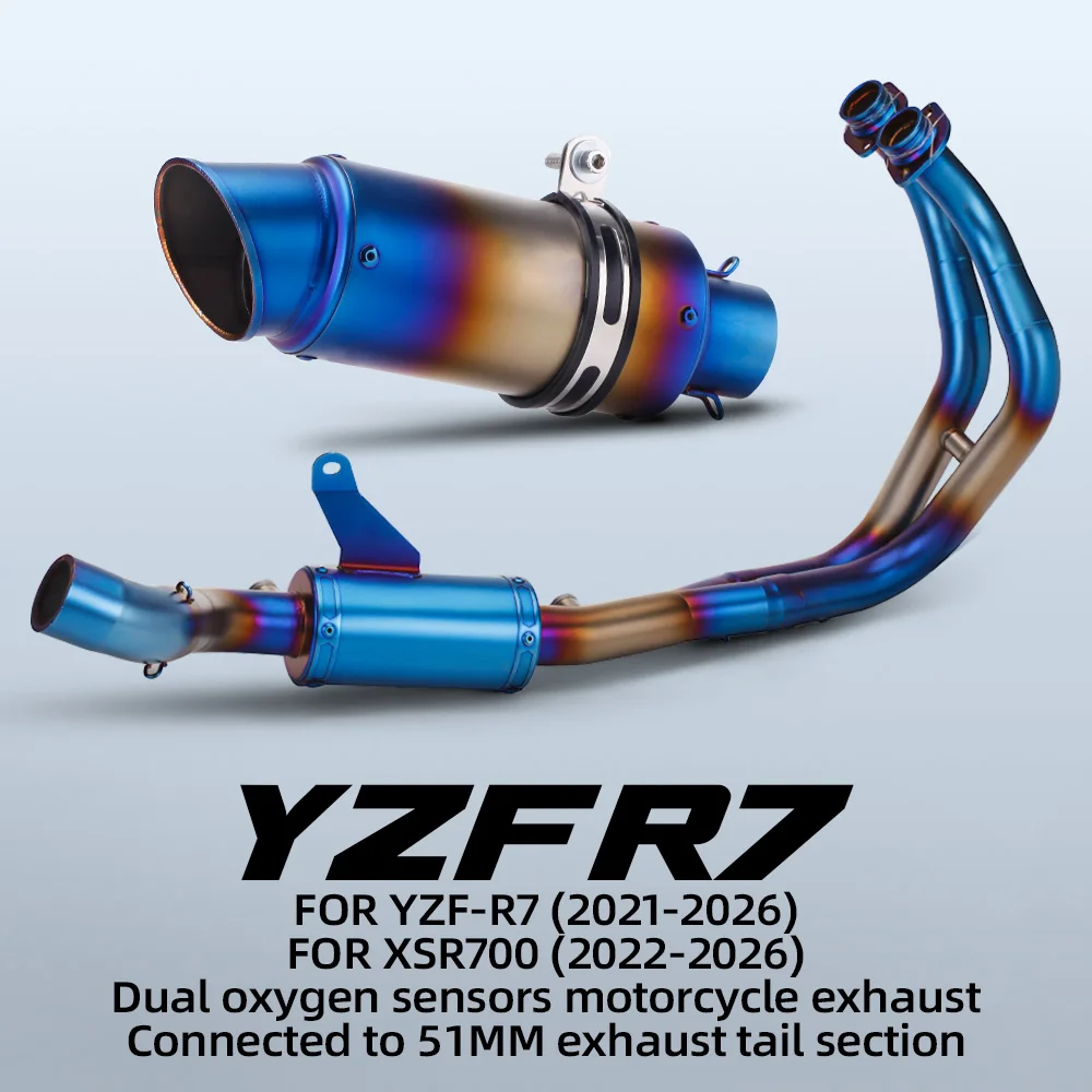 FOR YZF-R7 XSR700 R7 2021-2026 Stainless Full Exhaust Header Pipe Dual Oxygen Sensor Ports
FOR YZF-R7 XSR700 R7 2021-2026 Stainless Full Exhaust Header Pipe Dual Oxygen Sensor Ports