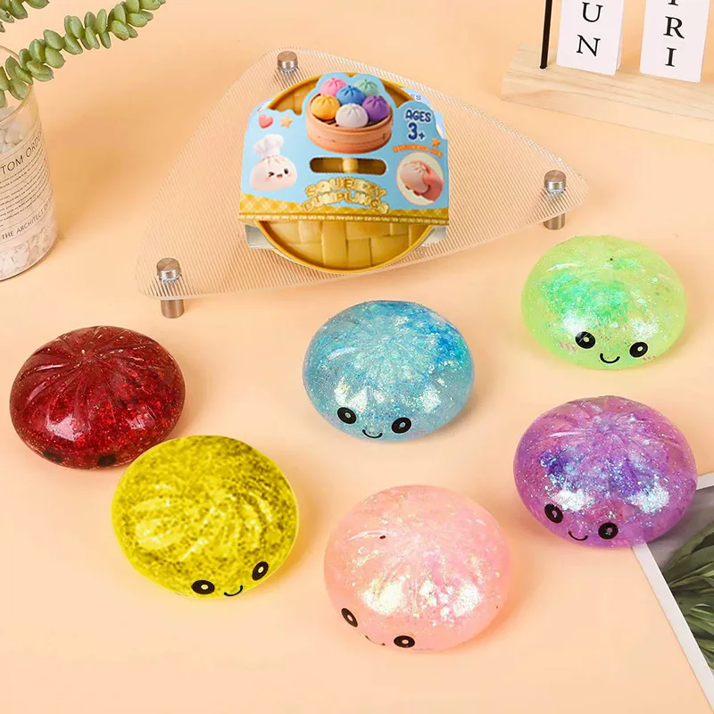 Cute Glitter Dumpling Squishy with Box Dumplings Sensory Squeeze Toy for Stress Relief Fans Gift
Cute Glitter Dumpling Squishy with Box Dumplings Sensory Squeeze Toy for Stress Relief Fans Gift
