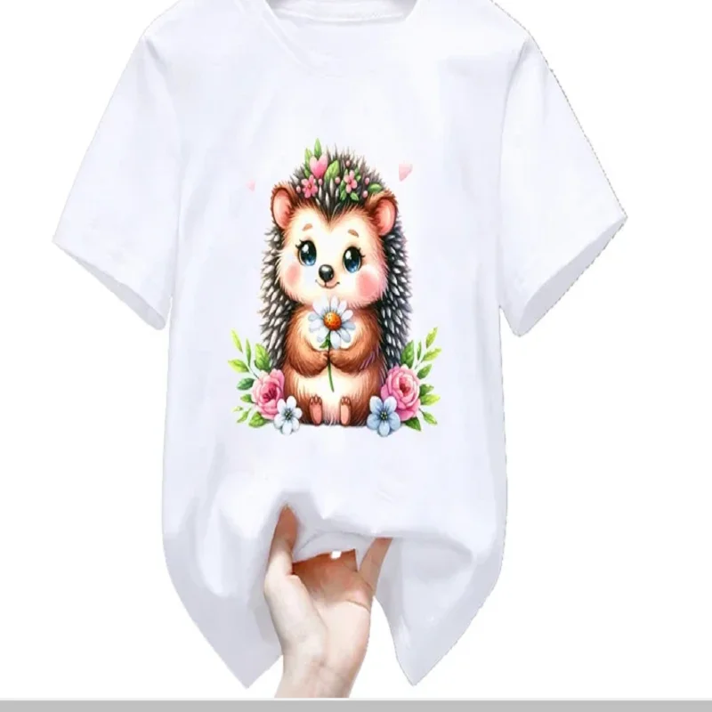 New Hedgehog Love Flowers Print T Shirt For Girls/Boys Harajuku Cute Kids Clothes Summer Fashion Tops Tee Shirt
New Hedgehog Love Flowers Print T Shirt For Girls/Boys Harajuku Cute Kids Clothes Summer Fashion Tops Tee Shirt