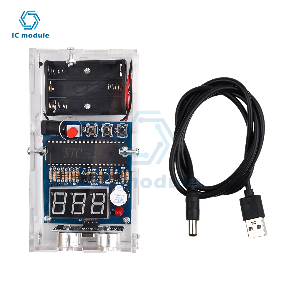 51 Single Chip Microcomputer Ultrasonic Range Finder / Reversing Radar Alarm HC-SR04 Ultrasonic Range Finder DIY Kit
51 Single Chip Microcomputer Ultrasonic Range Finder / Reversing Radar Alarm HC-SR04 Ultrasonic Range Finder DIY Kit