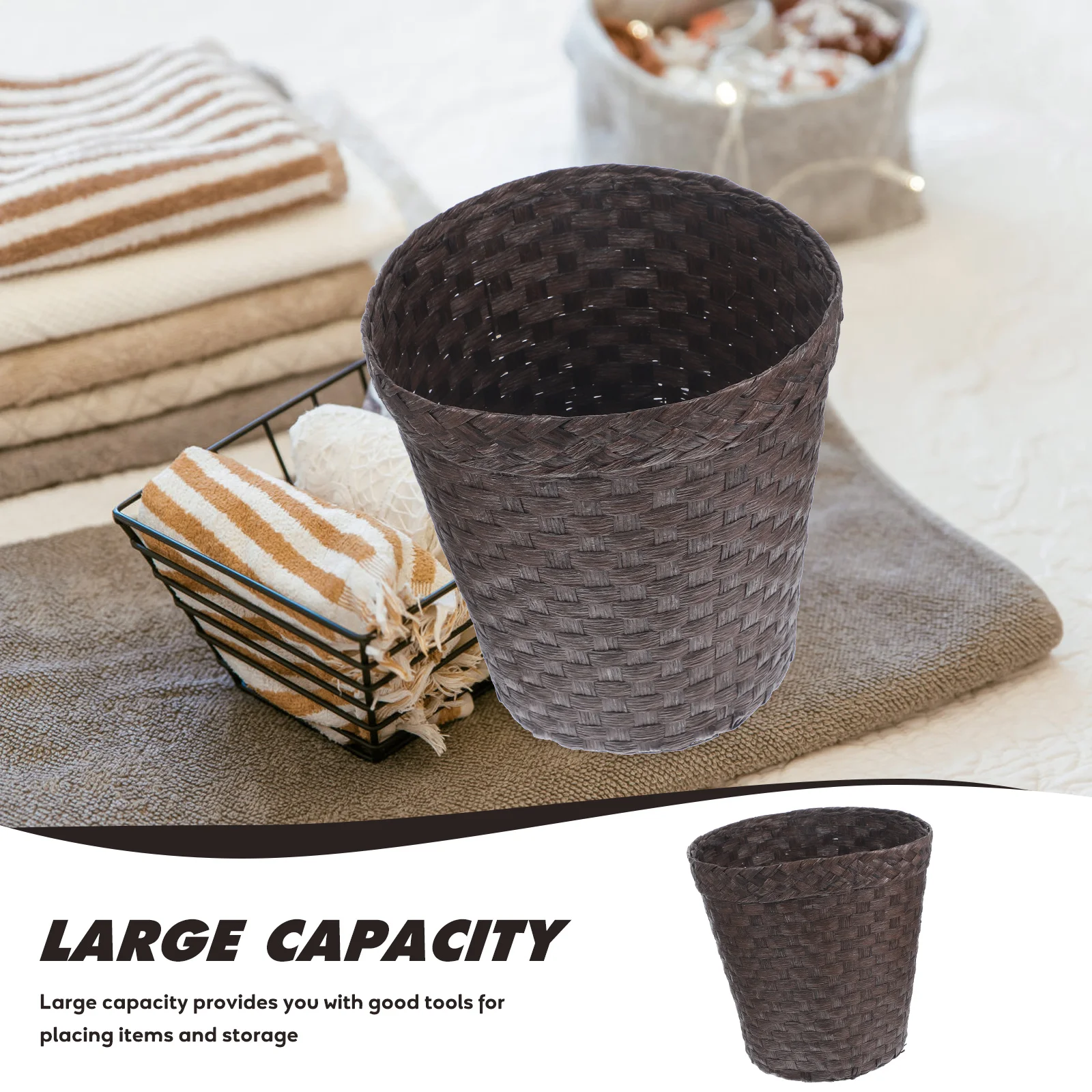 Large Capacity Woven Storage Basket Rattan Organizer For Home Desktop Cabinet Multi-Purpose Portable Basket
Large Capacity Woven Storage Basket Rattan Organizer For Home Desktop Cabinet Multi-Purpose Portable Basket