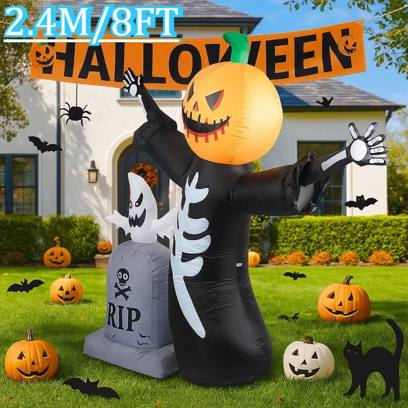 8FT Inflatable Model Outdoor Holiday Decorations Pumpkin Skeleton Ghost Halloween Built-in LED Lights Decor Garden Hall Yard
8FT Inflatable Model Outdoor Holiday Decorations Pumpkin Skeleton Ghost Halloween Built-in LED Lights Decor Garden Hall Yard