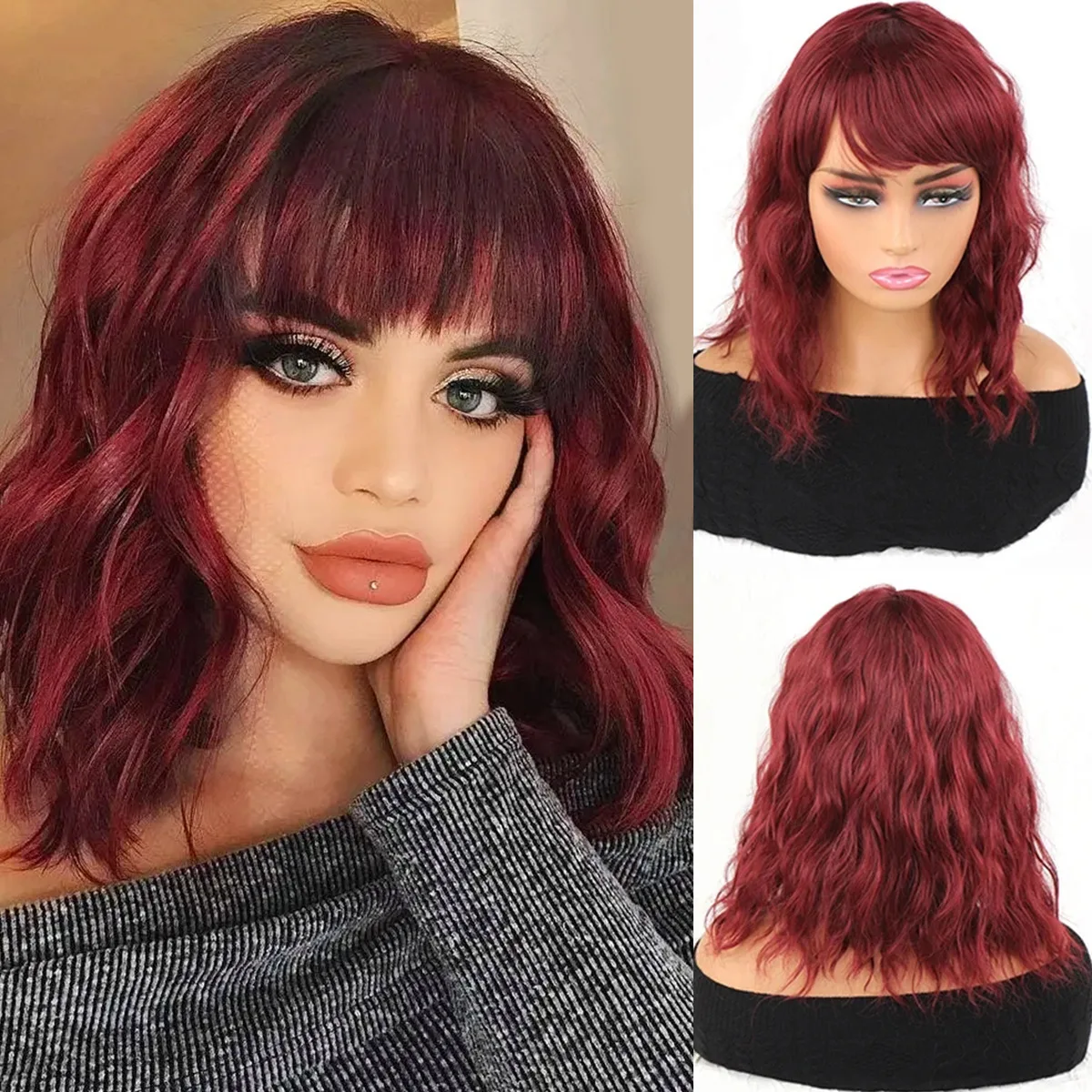 Bob Wigs with Bangs for Women Loose Wavy Wig Pastel Wavy Shoulder Length Bob Synthetic Cosplay Wig for Girl Colorful Costume Wig
Bob Wigs with Bangs for Women Loose Wavy Wig Pastel Wavy Shoulder Length Bob Synthetic Cosplay Wig for Girl Colorful Costume Wig