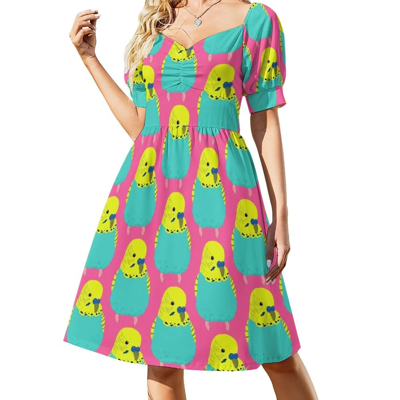 Cute Budgie Pastel Aqua Short-Sleeved Dress evening dress Dress woman dresses for women 2025
Cute Budgie Pastel Aqua Short-Sleeved Dress evening dress Dress woman dresses for women 2025