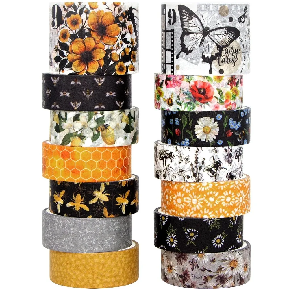14 Rolls Vintage Bee Floral Butterfly Botanical Washi Tape Set Yellow Black White Patterned Decorative Tapes for Scrapbooking Junk Journal Bullet Journaling Planner Art Crafts DIY Supplies Gift for Women Girls
14 Rolls Vintage Bee Floral Butterfly Botanical Washi Tape Set Yellow Black White Patterned Decorative Tapes for Scrapbooking Junk Journal Bullet Journaling Planner Art Crafts DIY Supplies Gift for Women Girls
