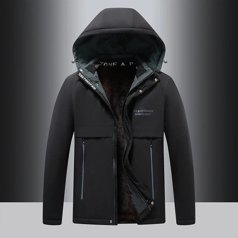 Waterproof Windproof Jacket Autumn Winter Thickened Fleece Cold Proof Hooded Overcoat Men Winter Men's Fleece Lined Padded Parka
Waterproof Windproof Jacket Autumn Winter Thickened Fleece Cold Proof Hooded Overcoat Men Winter Men's Fleece Lined Padded Parka