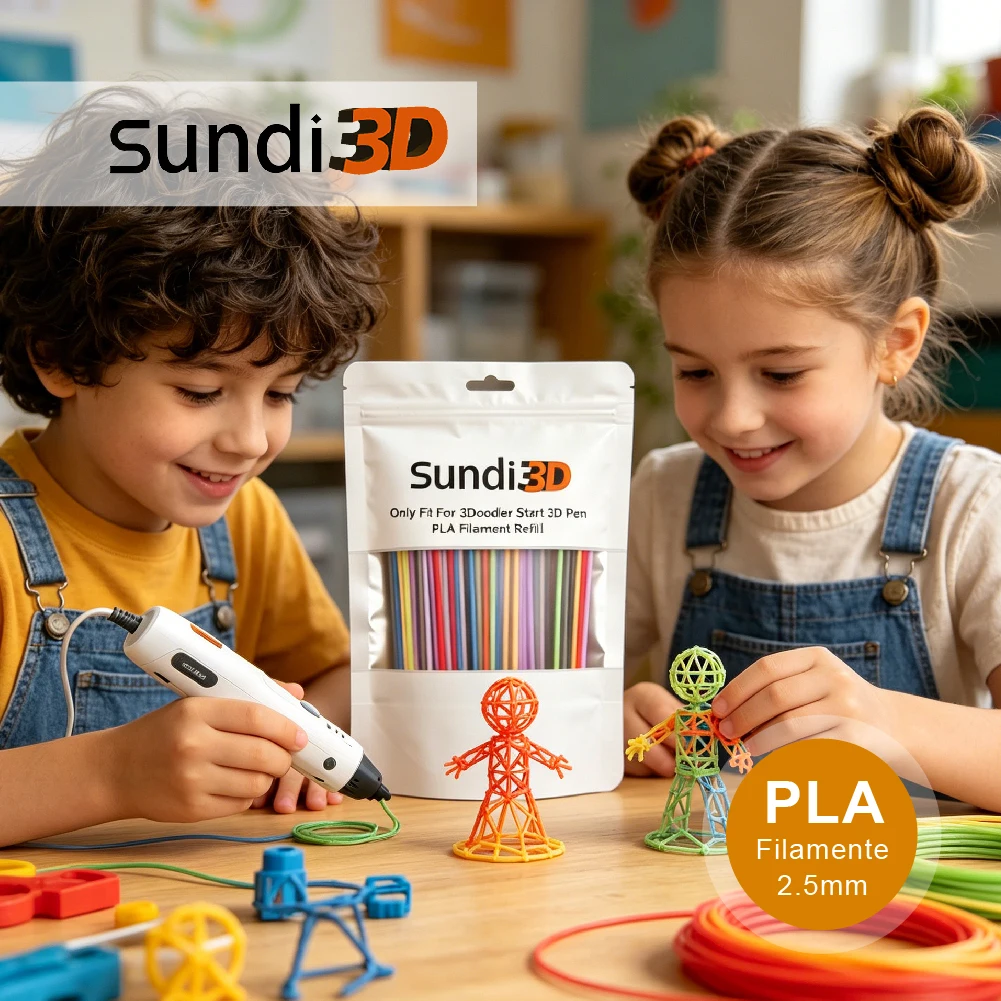 SUNDI 32 Colors 160PCS PLA 3D Pen Filament 2.5mm 15cm Refills Compatible with 3Doodler Start for 3D Drawing DIY
SUNDI 32 Colors 160PCS PLA 3D Pen Filament 2.5mm 15cm Refills Compatible with 3Doodler Start for 3D Drawing DIY
