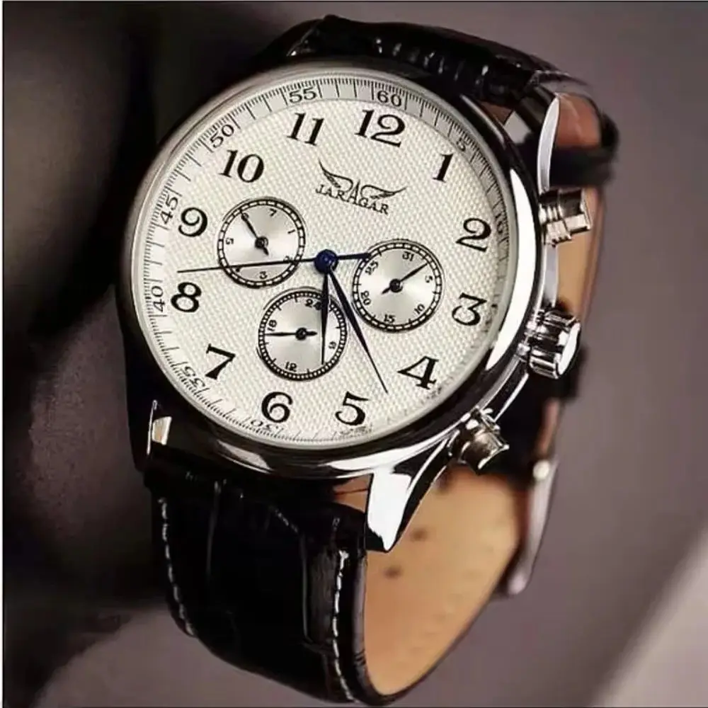 Luxurious Three-Eye Six-Hand Multifunctional Fully Automatic Mechanical Watch for Men, with a Skeleton Design, Waterproof Leather Strap, Fashionable, Casual, Versatile, Stylish, Trendy Men's Watch, Suitable for Various Occasions, the Best Gift for Him
Luxurious Three-Eye Six-Hand Multifunctional Fully Automatic Mechanical Watch for Men, with a Skeleton Design, Waterproof Leather Strap, Fashionable, Casual, Versatile, Stylish, Trendy Men's Watch, Suitable for Various Occasions, the Best Gift for Him