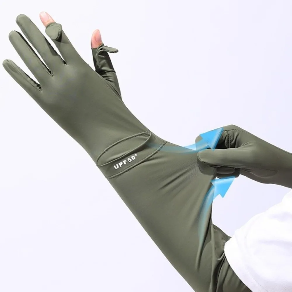 Simple Solid Color Long Sleeve Non-slip Flip Ice Silk Arm Sleeve Elastic Quick-drying Sunscreen Sleeve Gloves Driving
Simple Solid Color Long Sleeve Non-slip Flip Ice Silk Arm Sleeve Elastic Quick-drying Sunscreen Sleeve Gloves Driving