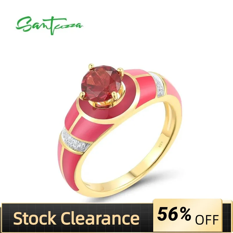SANTUZZA 925 Sterling Silver Rings For Women Sparkling Red Nano Crystal White CZ Classic Ring Gift Fine Jewelry Handmade Enamel
SANTUZZA 925 Sterling Silver Rings For Women Sparkling Red Nano Crystal White CZ Classic Ring Gift Fine Jewelry Handmade Enamel