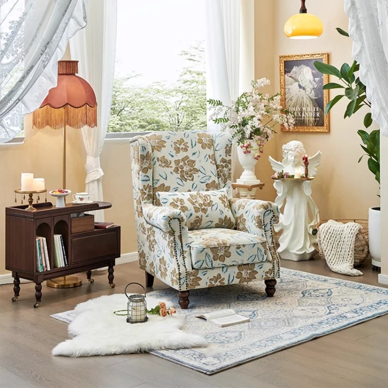 American fabric single wooden sofa retro living room leisure chair bedroom tiger stool
American fabric single wooden sofa retro living room leisure chair bedroom tiger stool
