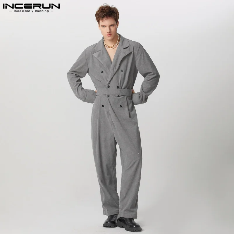 INCERUN Men Jumpsuits Solid Color Corduroy Lapel Long Sleeve Double Breasted Casual Rompers Men Streetwear 2025 Fashion Overalls
INCERUN Men Jumpsuits Solid Color Corduroy Lapel Long Sleeve Double Breasted Casual Rompers Men Streetwear 2025 Fashion Overalls