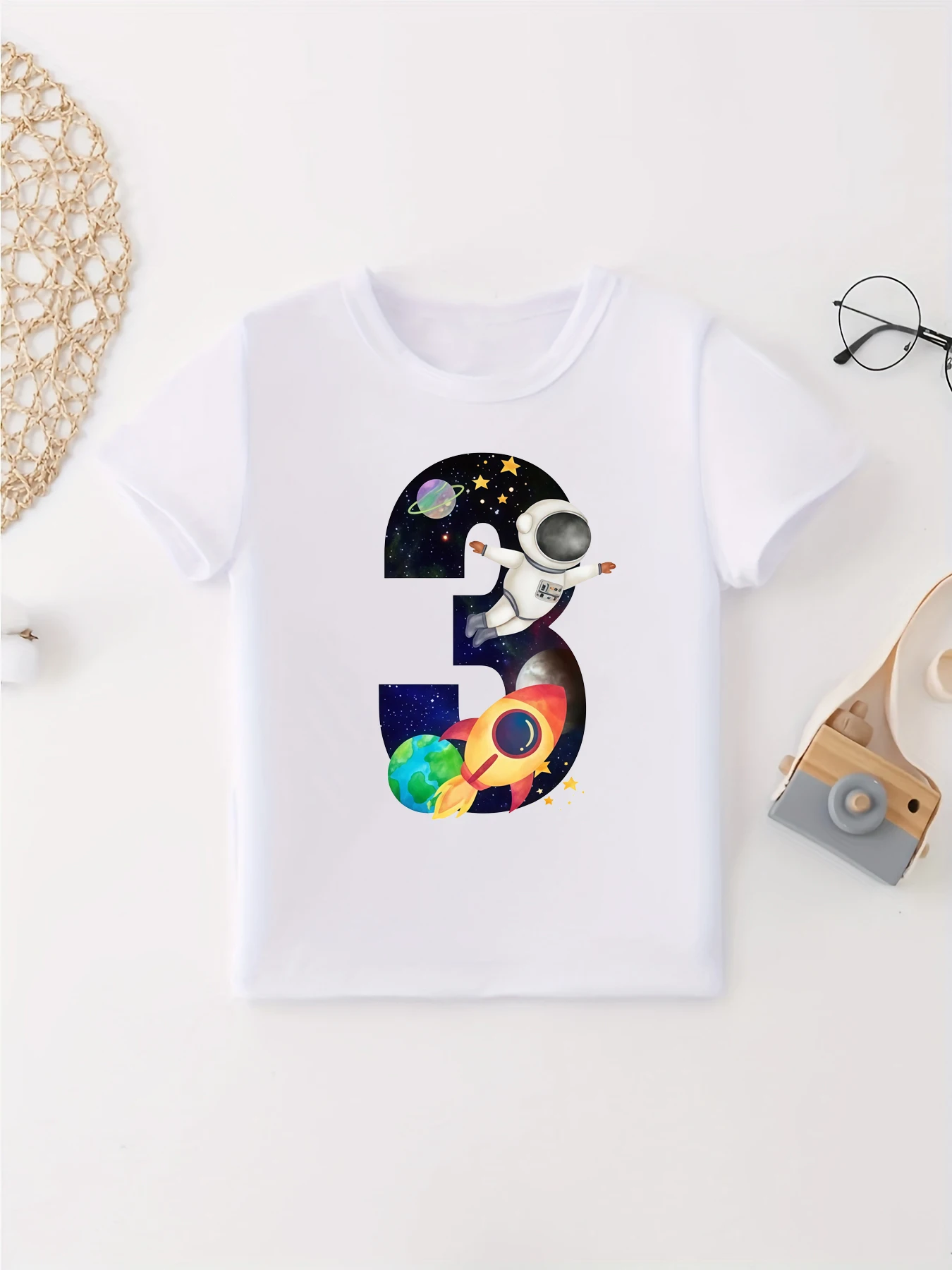 3rd Birthday Gift Space Astronaut Printed T Shirt Girls/Boys Funny Kids Clothes Summer Short Sleeve T-Shirt
3rd Birthday Gift Space Astronaut Printed T Shirt Girls/Boys Funny Kids Clothes Summer Short Sleeve T-Shirt