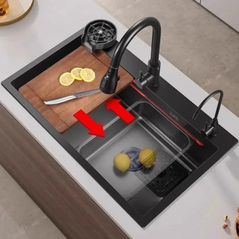 Modern 304 Stainless Steel Sink faucets Kitchen Accessories Black Nano Food Grade Household gourmet kitchen single sinks w
Modern 304 Stainless Steel Sink faucets Kitchen Accessories Black Nano Food Grade Household gourmet kitchen single sinks w