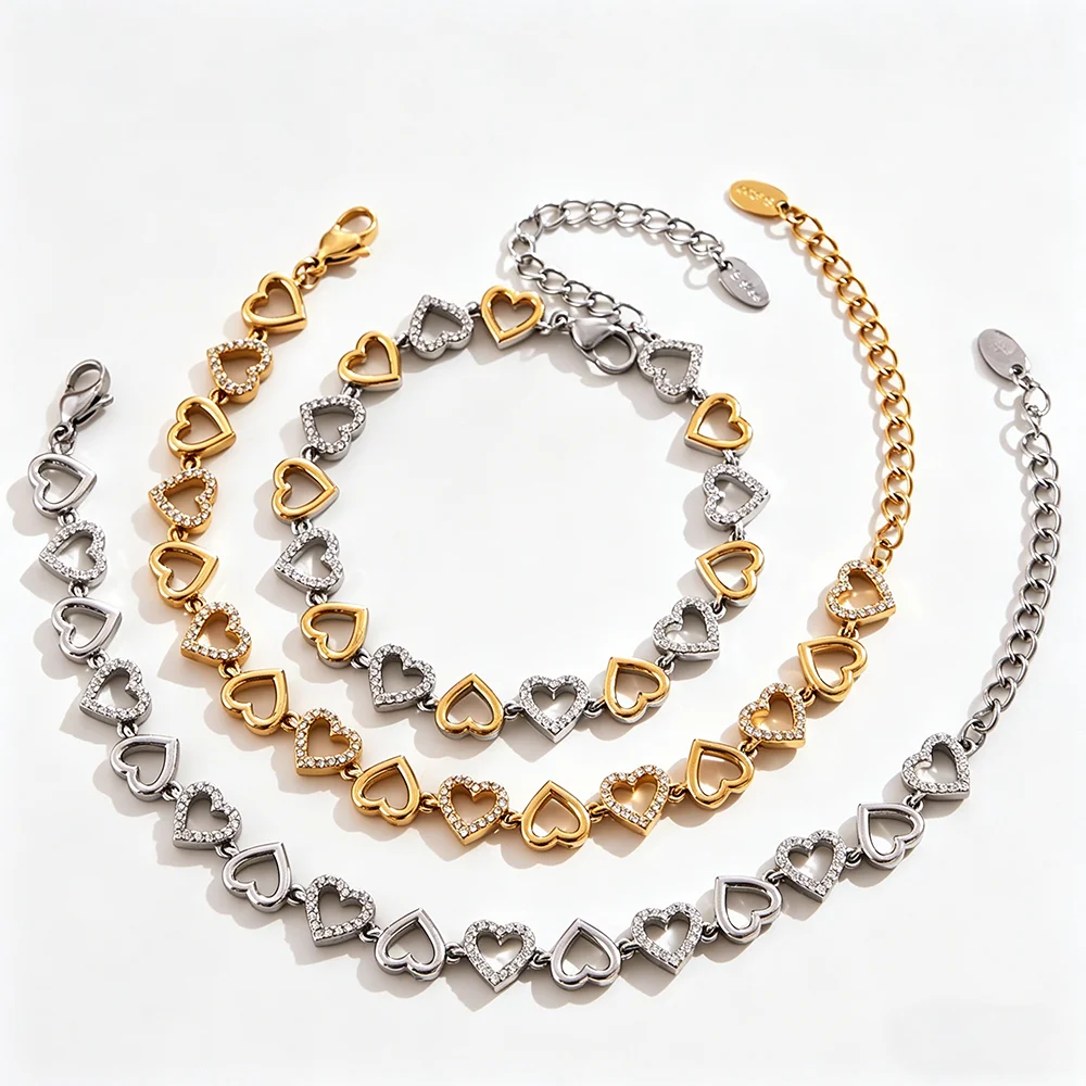 Customized Heart Jewelry Set 2026 Trend Mixed Metal Gold Silver Stainless Steel Crystal Necklace Bracelet Personalized Gift
Customized Heart Jewelry Set 2026 Trend Mixed Metal Gold Silver Stainless Steel Crystal Necklace Bracelet Personalized Gift