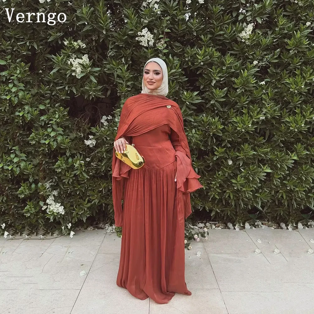 Verngo Duty Orange Crepe Evening Dress High O Neck Full Sleeves A Line Prom Dresses Modest Mulism Party Gowns 2026 Customized
Verngo Duty Orange Crepe Evening Dress High O Neck Full Sleeves A Line Prom Dresses Modest Mulism Party Gowns 2026 Customized