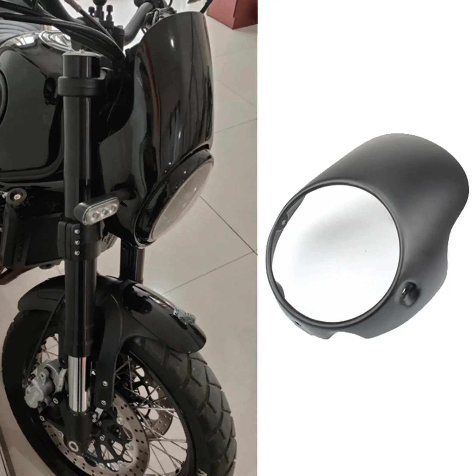 Черный мотоцикл Cafe Racer, защита обтекателя фар, универсальная декоративная защита
Черный мотоцикл Cafe Racer, защита обтекателя фар, универсальная декоративная защита