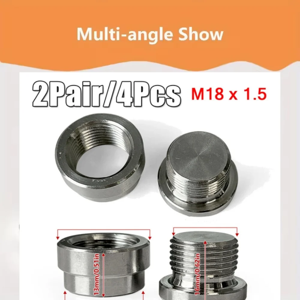 2Pair O2 Oxygen Sensor Bung And Plug 304 Stainless Steel M18-1.5 Oxygen Sensor Bung Stepped Style With Plug 2Set Silvery
2Pair O2 Oxygen Sensor Bung And Plug 304 Stainless Steel M18-1.5 Oxygen Sensor Bung Stepped Style With Plug 2Set Silvery