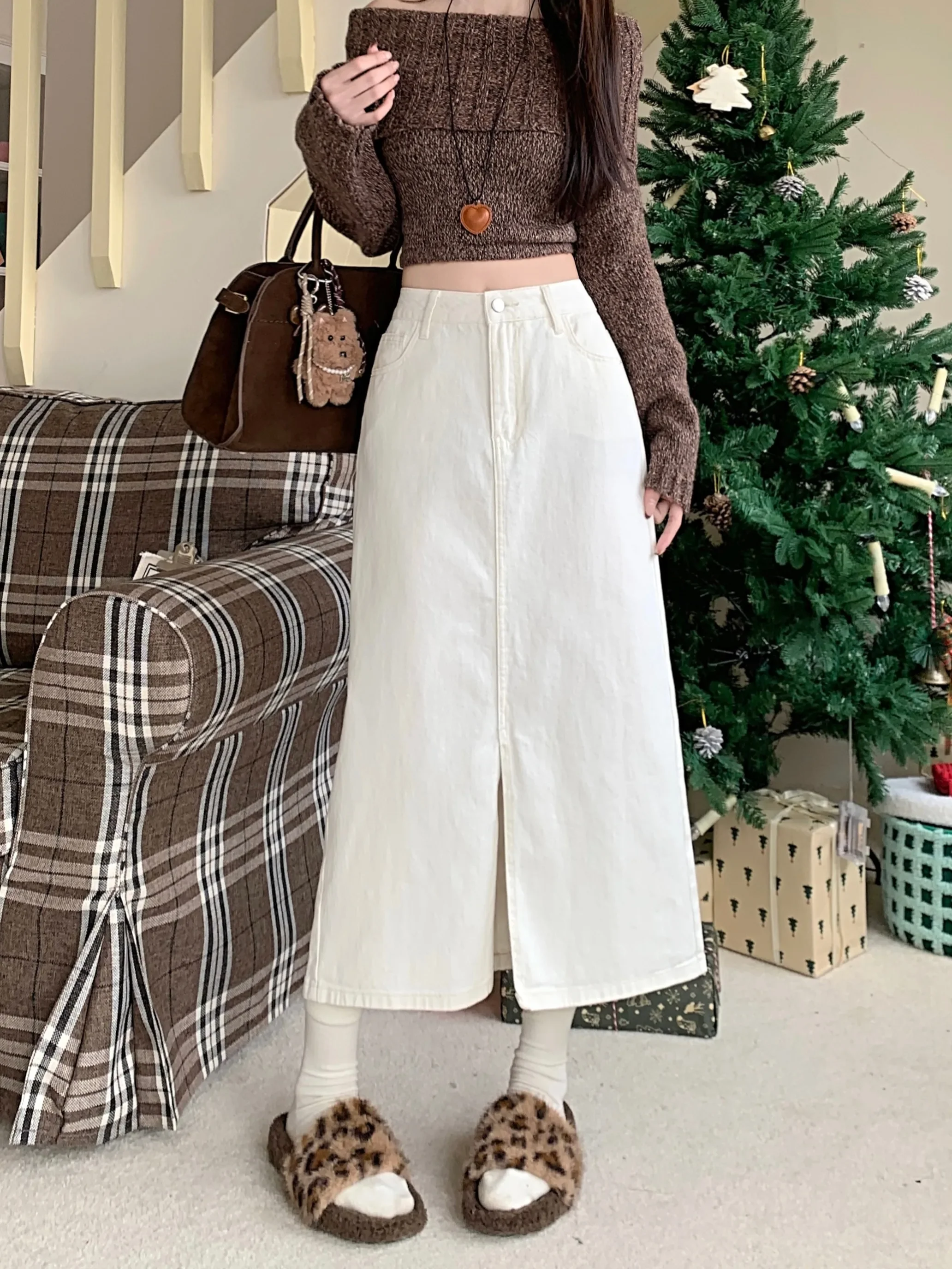 Spring Trendy Slimming White Denim Skirts Korean Sle Commute High Waist A-Line Midi Skirt Women's Denim Half-length
Spring Trendy Slimming White Denim Skirts Korean Sle Commute High Waist A-Line Midi Skirt Women's Denim Half-length