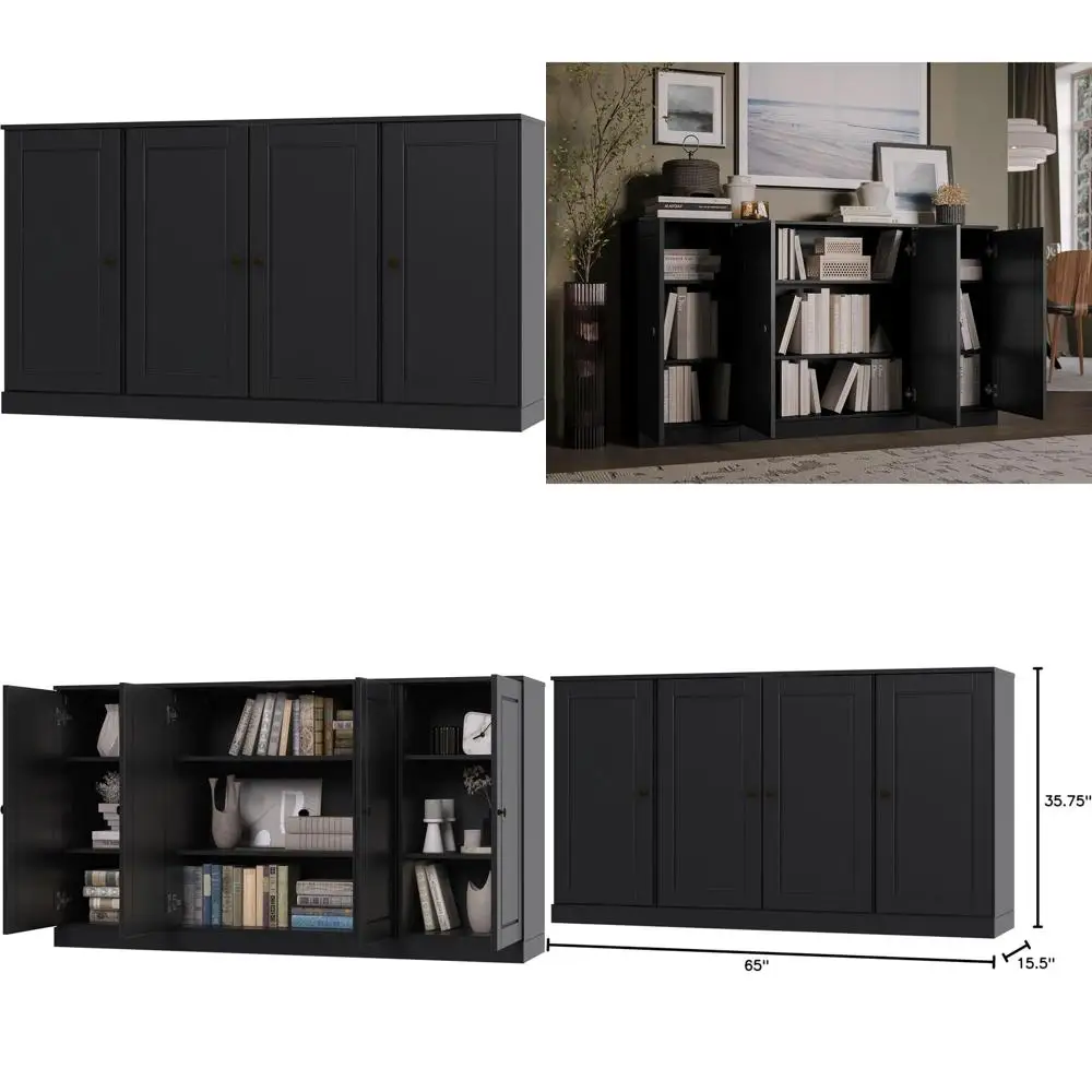 100% Solid Wood 65" Sideboard w/Raised Panel Do, Black, 65" w x 35.75" h x 15.5" d, Renewable Eco-riendly Wood, Made in Brazil
100% Solid Wood 65" Sideboard w/Raised Panel Do, Black, 65" w x 35.75" h x 15.5" d, Renewable Eco-riendly Wood, Made in Brazil