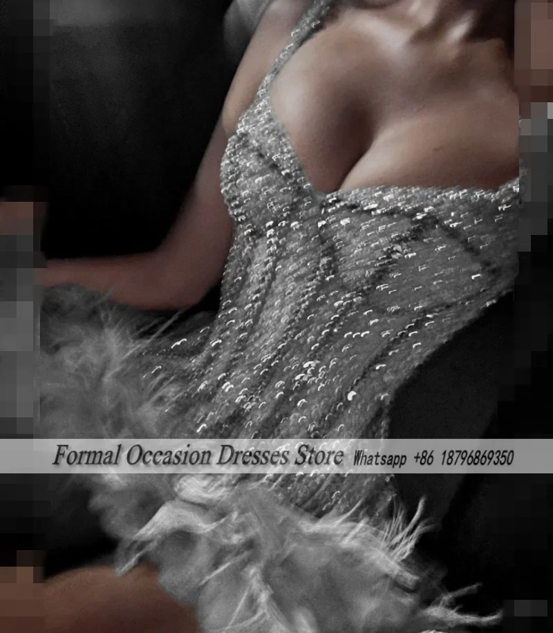 Luxury Silver Birthday Dresses Beading Feathers Party Outfits Short Minii Graduation Dress Homecoming Gowns Customized
Luxury Silver Birthday Dresses Beading Feathers Party Outfits Short Minii Graduation Dress Homecoming Gowns Customized