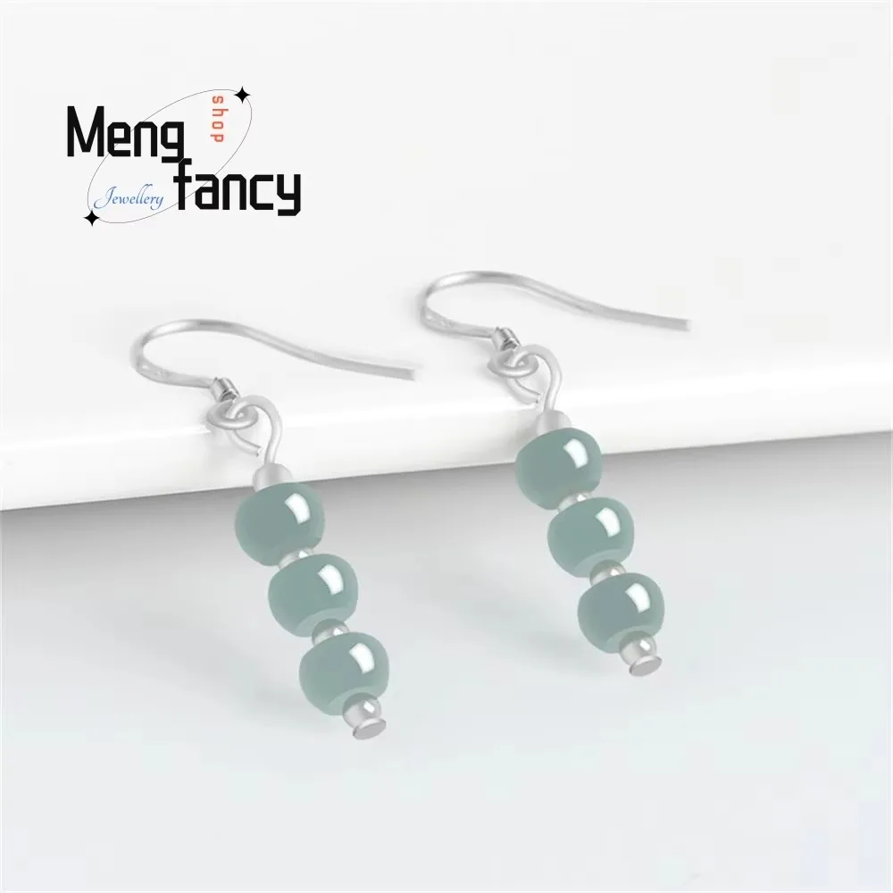 S925 Silver Inlaid Natural A-goods Jadeite Blue Water Abacus Beads Ice Jade Earrings Exquisite Elegant Luxury Fashion Jewelry
S925 Silver Inlaid Natural A-goods Jadeite Blue Water Abacus Beads Ice Jade Earrings Exquisite Elegant Luxury Fashion Jewelry