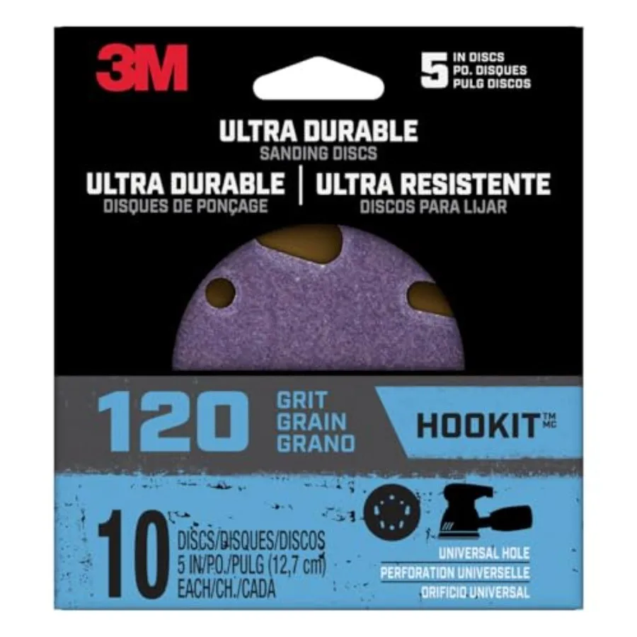 Ultra Durable 5 inch Power Sanding Discs, Universal Hole, 120 Grit, 10/Pack
Ultra Durable 5 inch Power Sanding Discs, Universal Hole, 120 Grit, 10/Pack