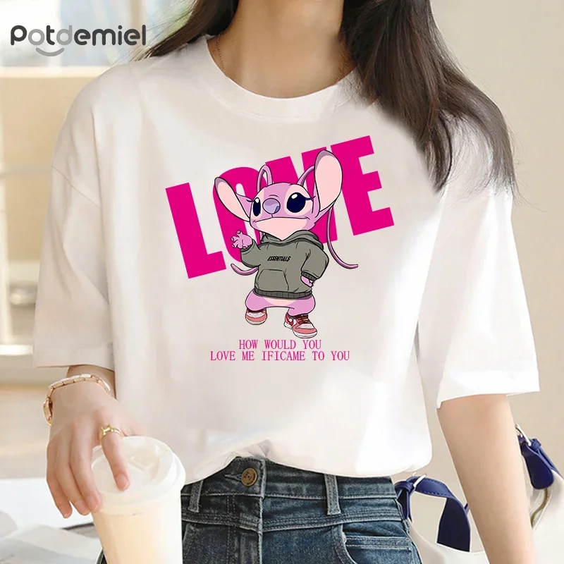 New Women's Cotton T-shirt Fashion 2024 Summer Women Clothing Cute Stitch LOVE Luxury Brand O Collar Top Y2k Short Sleeves Top
New Women's Cotton T-shirt Fashion 2024 Summer Women Clothing Cute Stitch LOVE Luxury Brand O Collar Top Y2k Short Sleeves Top