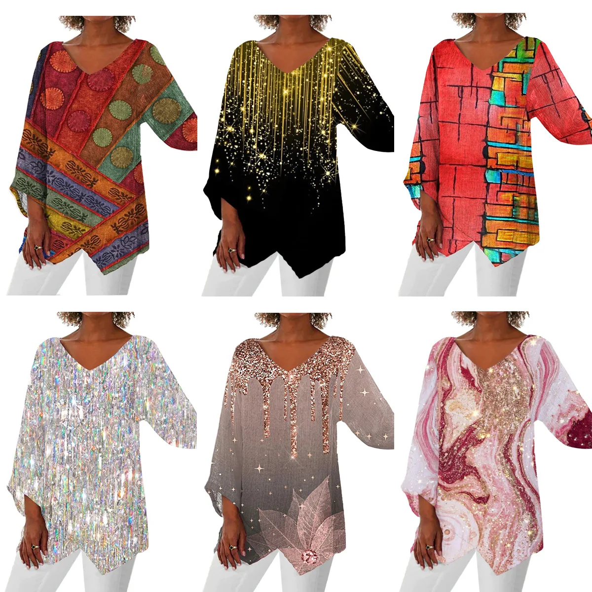 2026 autumn new casual loose V-neck irregular hem art printed long sleeved retro top for women
2026 autumn new casual loose V-neck irregular hem art printed long sleeved retro top for women