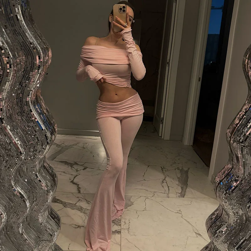 Apprabant Fashion Casual Basics Solid Color Pants Set One Line Shoulder Strapless Backless Tops High Waisted Trousers Suit
Apprabant Fashion Casual Basics Solid Color Pants Set One Line Shoulder Strapless Backless Tops High Waisted Trousers Suit