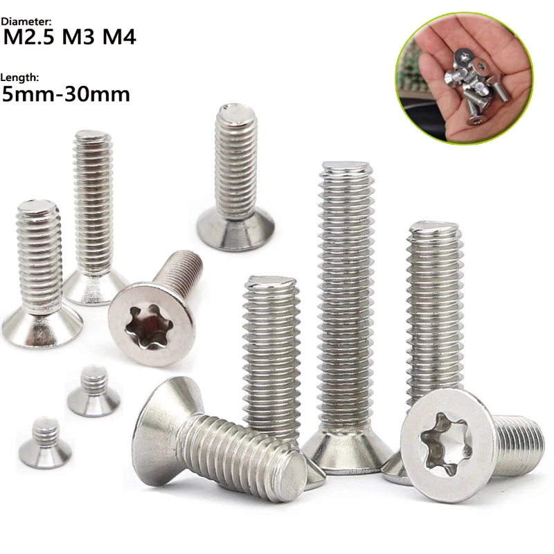25/50pcs M2.5 M3 M4 304 Stainles Steel Six-Lobe Torx Ultra Thin Super Low Flat Wafer Head Screw Bolt
25/50pcs M2.5 M3 M4 304 Stainles Steel Six-Lobe Torx Ultra Thin Super Low Flat Wafer Head Screw Bolt