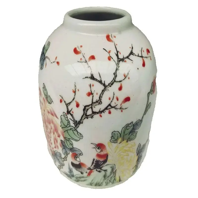 Chinese Old Porcelain Vase Pastel Flower & Bird Pattern Storage Jar Antique Collectible Decorative Piece
Chinese Old Porcelain Vase Pastel Flower & Bird Pattern Storage Jar Antique Collectible Decorative Piece