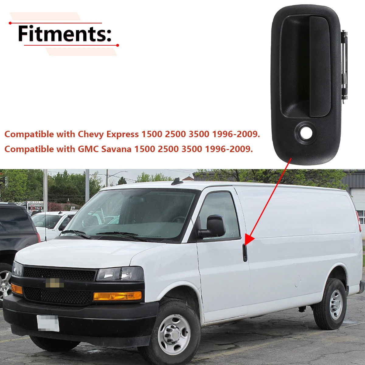 Exterior Door Handle Front Left Rear Right for Chevy Express GMC Savana 1500-3500 1996-2009 15739871 15167641
Exterior Door Handle Front Left Rear Right for Chevy Express GMC Savana 1500-3500 1996-2009 15739871 15167641
