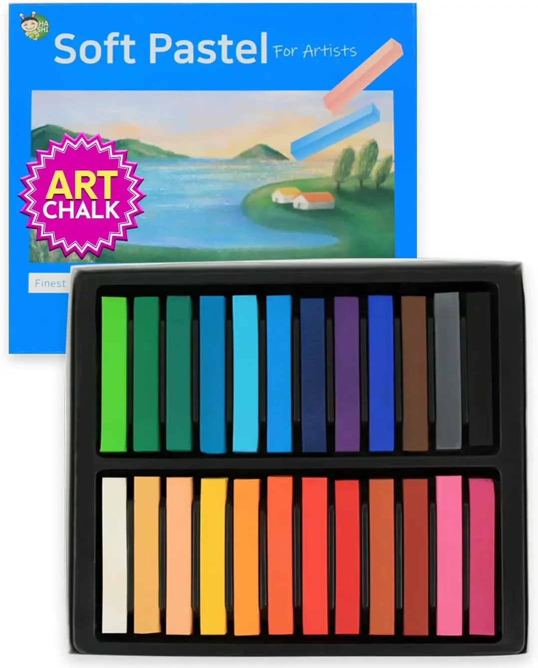 Soft Chalk Pastels, 24 Assorted Colors, Professional Art Supplies for Drawing and Nail Art
Soft Chalk Pastels, 24 Assorted Colors, Professional Art Supplies for Drawing and Nail Art