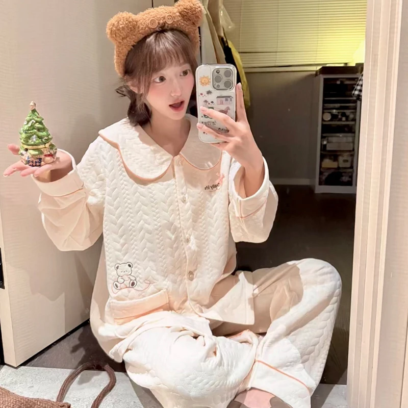 Pajama Sets For Plus Size Woman Night Set Elastic Collared Beige Capri Autumn Winter Sister Colorful Lace Pants Durable Hooded
Pajama Sets For Plus Size Woman Night Set Elastic Collared Beige Capri Autumn Winter Sister Colorful Lace Pants Durable Hooded