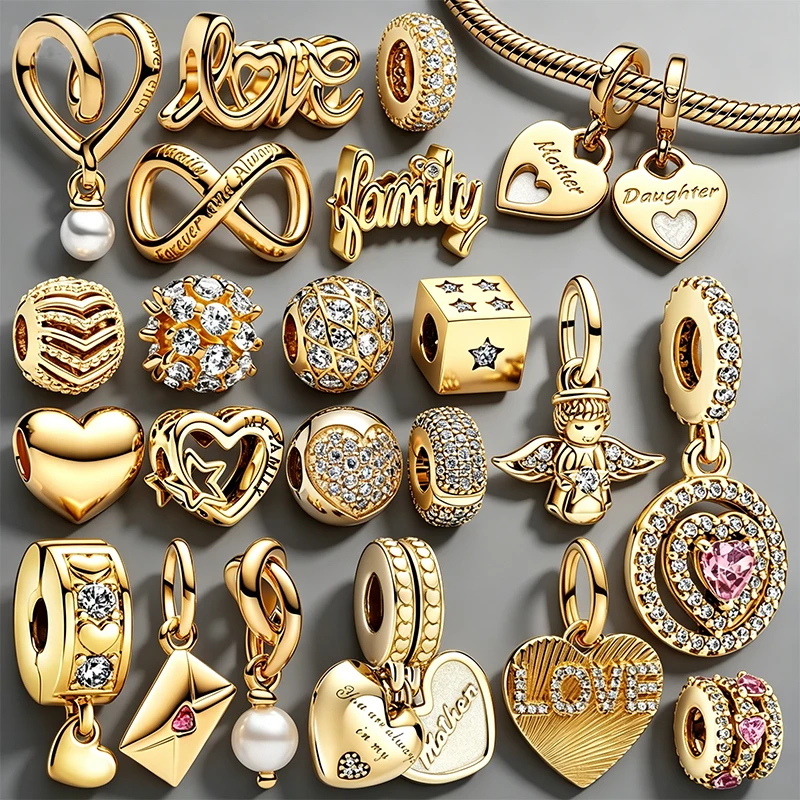 Gold Plated Love Family Charms for Bracelet DIY Jewelry Making Mother Daughter Heart Infinity Angel CZ Pendant Beads Women Gift
Gold Plated Love Family Charms for Bracelet DIY Jewelry Making Mother Daughter Heart Infinity Angel CZ Pendant Beads Women Gift