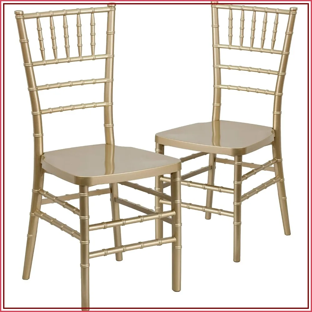 Elegant Gold Chiavari Chairs Set of 2 for Weddings, Banquets & Formal Events - Lightweight, Stackable, No Assembly Needed
Elegant Gold Chiavari Chairs Set of 2 for Weddings, Banquets & Formal Events - Lightweight, Stackable, No Assembly Needed