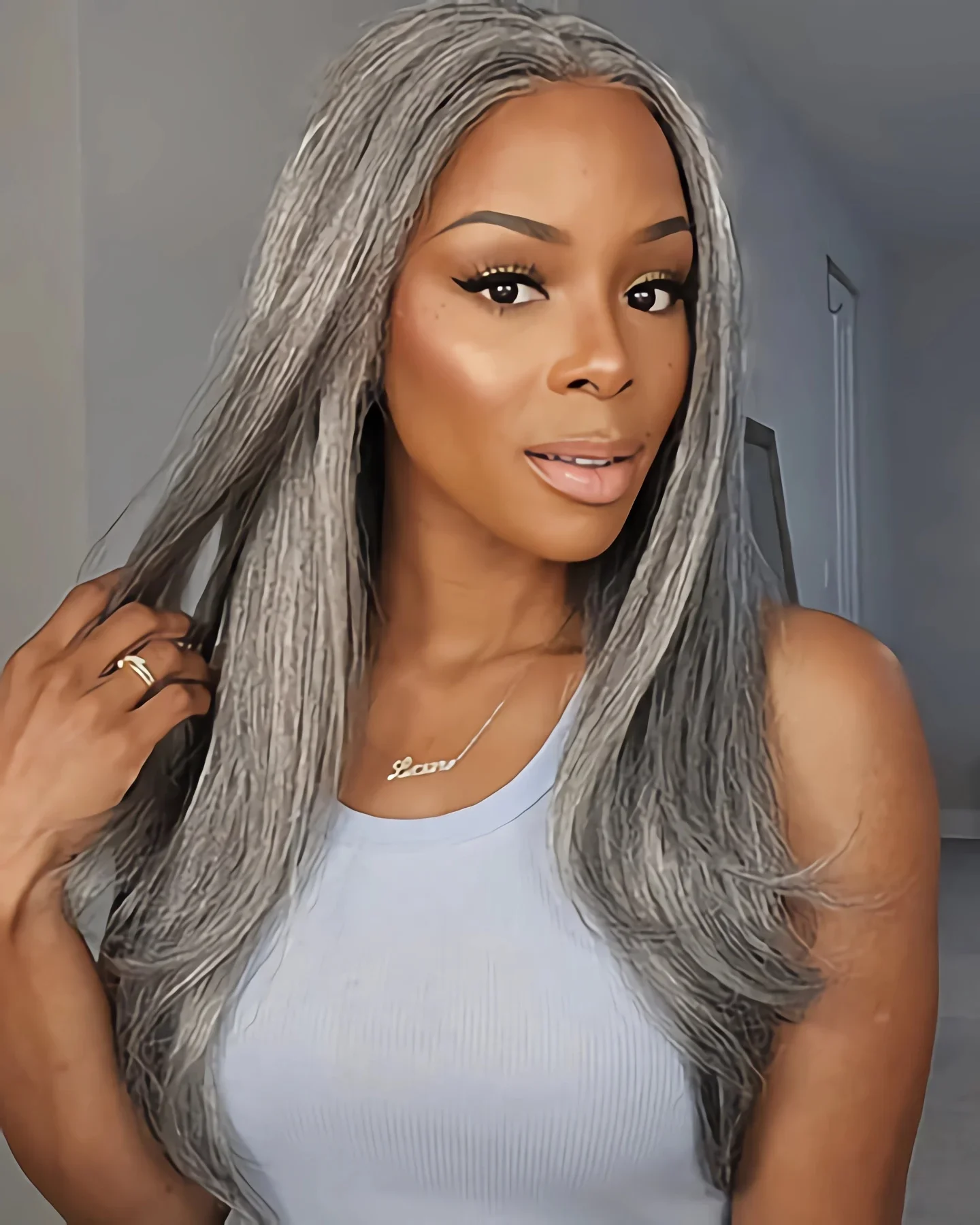 LULUCHIC Salt And Pepper Wig Silky Straight Hair Long Wig Human Hair 5x5 HD Lace Closure Wigs For Elegant Seniors Women
LULUCHIC Salt And Pepper Wig Silky Straight Hair Long Wig Human Hair 5x5 HD Lace Closure Wigs For Elegant Seniors Women