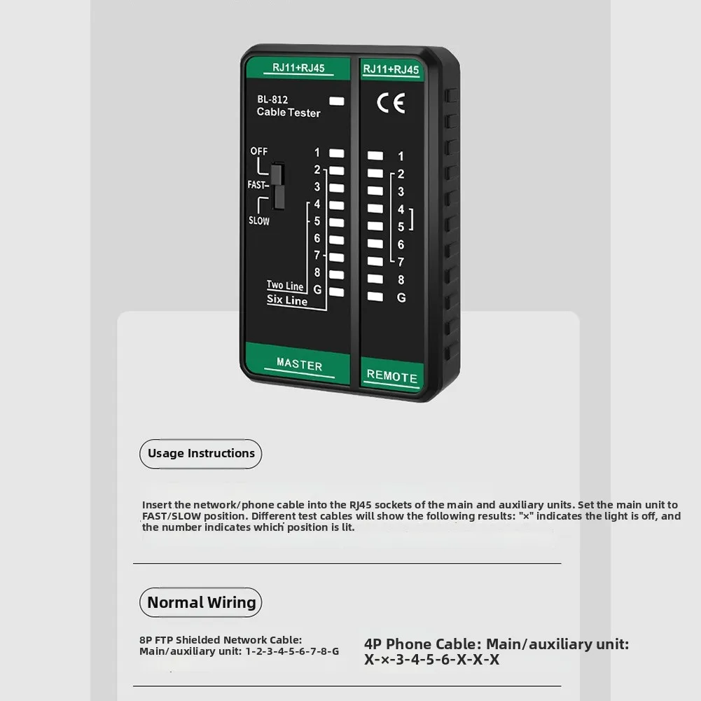Тестер сигналов BL-812 для сетевых кабелей RJ45/RJ11, обнаружение неисправностей на расстоянии до 300 м, двухрежимный, портативный, карманный, корпус из ABS, черный
Тестер сигналов BL-812 для сетевых кабелей RJ45/RJ11, обнаружение неисправностей на расстоянии до 300 м, двухрежимный, портативный, карманный, корпус из ABS, черный