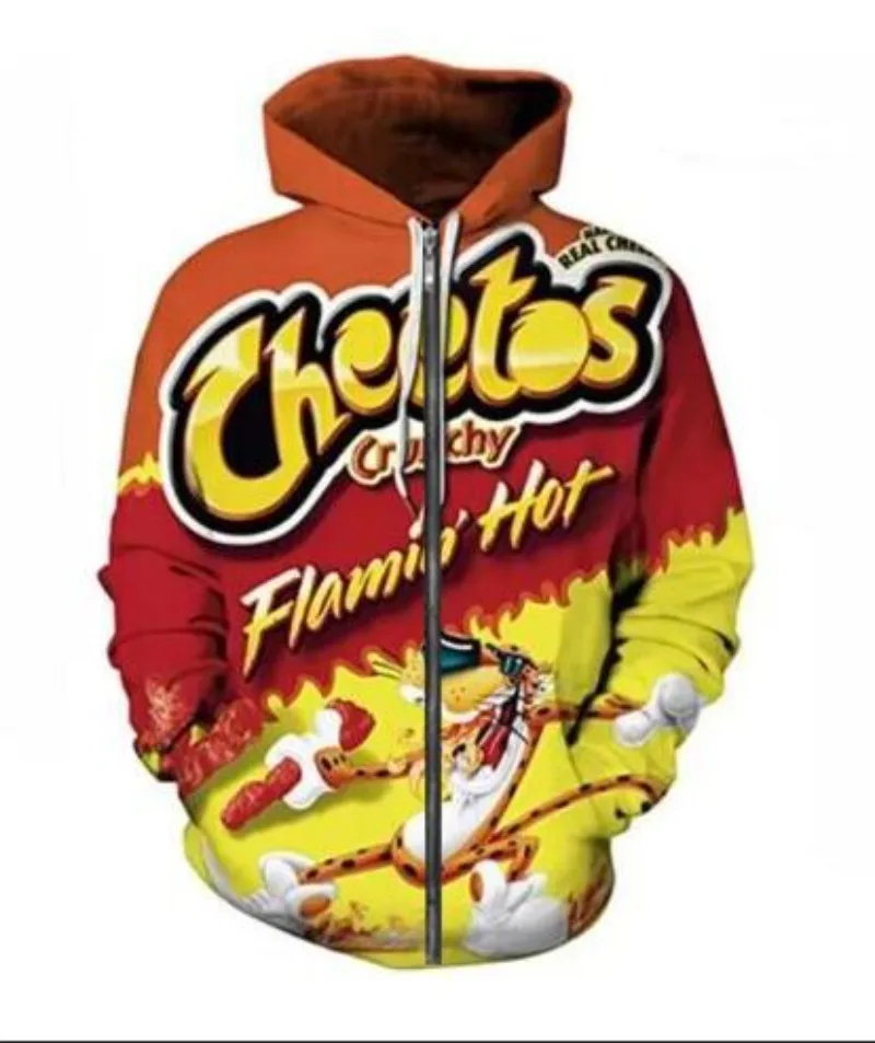 New Men/Women Cheetos 3D Printed Casual Zipper Hoodies Fashion Men Loose Sporting Zip Up Hoodies
New Men/Women Cheetos 3D Printed Casual Zipper Hoodies Fashion Men Loose Sporting Zip Up Hoodies