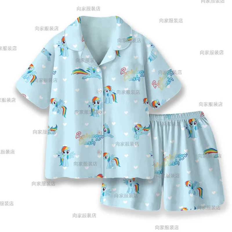 My Little Pony Rainbow Dash pajamas for women summer new short-sleeved shorts cartoon cute home clothes set holiday gift kawaii
My Little Pony Rainbow Dash pajamas for women summer new short-sleeved shorts cartoon cute home clothes set holiday gift kawaii