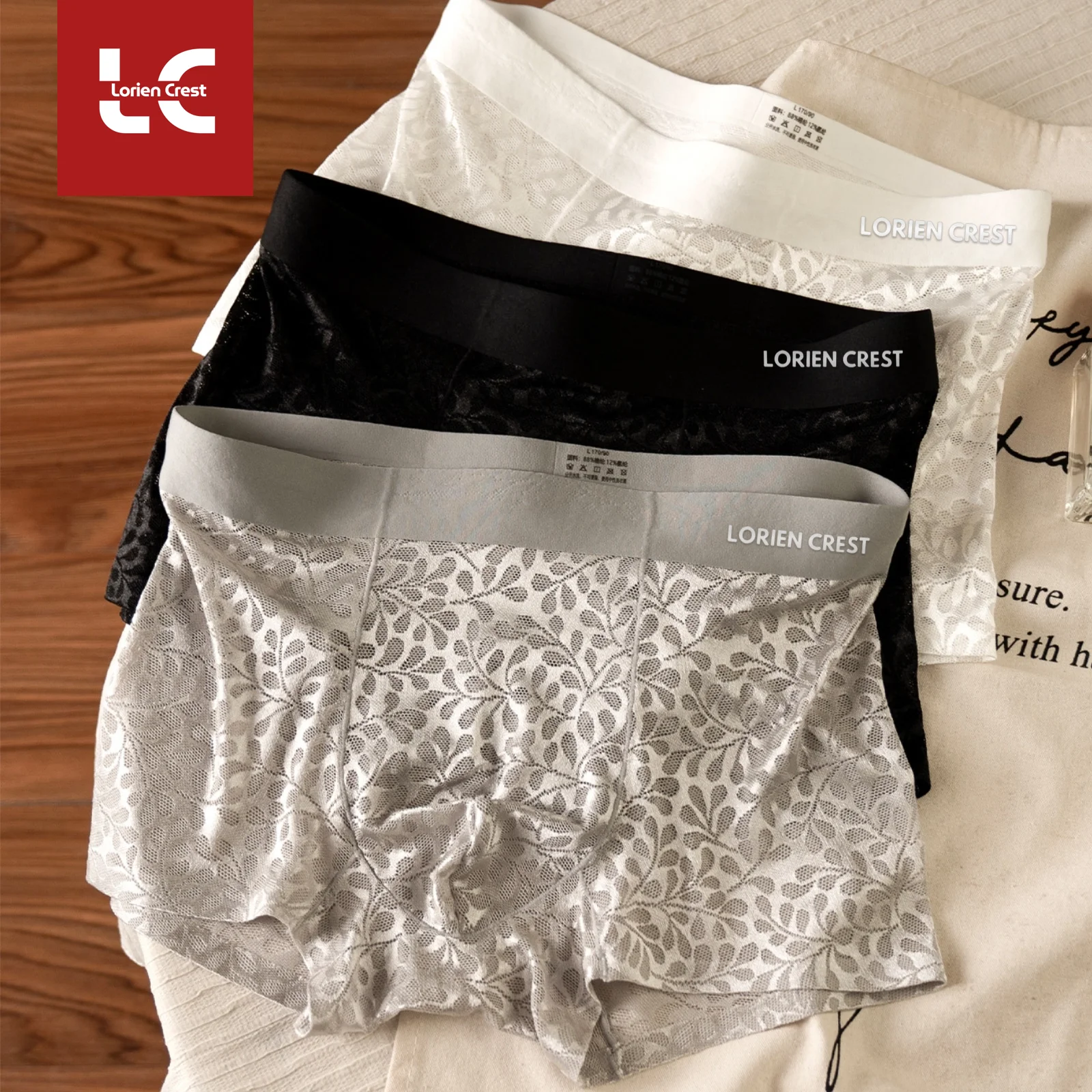 Jacquard Lace Ice Silk Nylon Men Boxer Briefs 3 Pack, Cool Touch Seamless Underpants with U Convex Pouch Breathable Sexy Design
Jacquard Lace Ice Silk Nylon Men Boxer Briefs 3 Pack, Cool Touch Seamless Underpants with U Convex Pouch Breathable Sexy Design