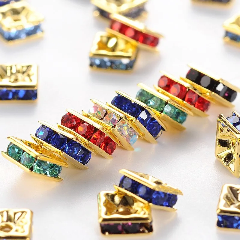 100pcs 6x6x3mm Brass Rhinestone Square Spacer Beads Grade A for Jewelry Making DIY Bracelet Necklace Crafts Findings Accessories
100pcs 6x6x3mm Brass Rhinestone Square Spacer Beads Grade A for Jewelry Making DIY Bracelet Necklace Crafts Findings Accessories