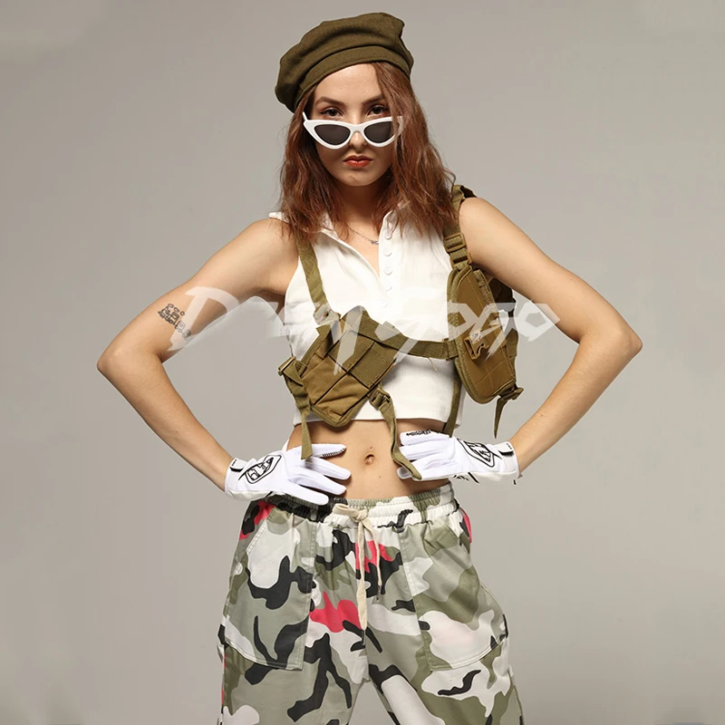 Women Pole Dance Clothing Punk Style Short Top Camouflage Pants Gogo Costumes Bar Nightclub Dj Ds StageRave Outfit XS6709
Women Pole Dance Clothing Punk Style Short Top Camouflage Pants Gogo Costumes Bar Nightclub Dj Ds StageRave Outfit XS6709