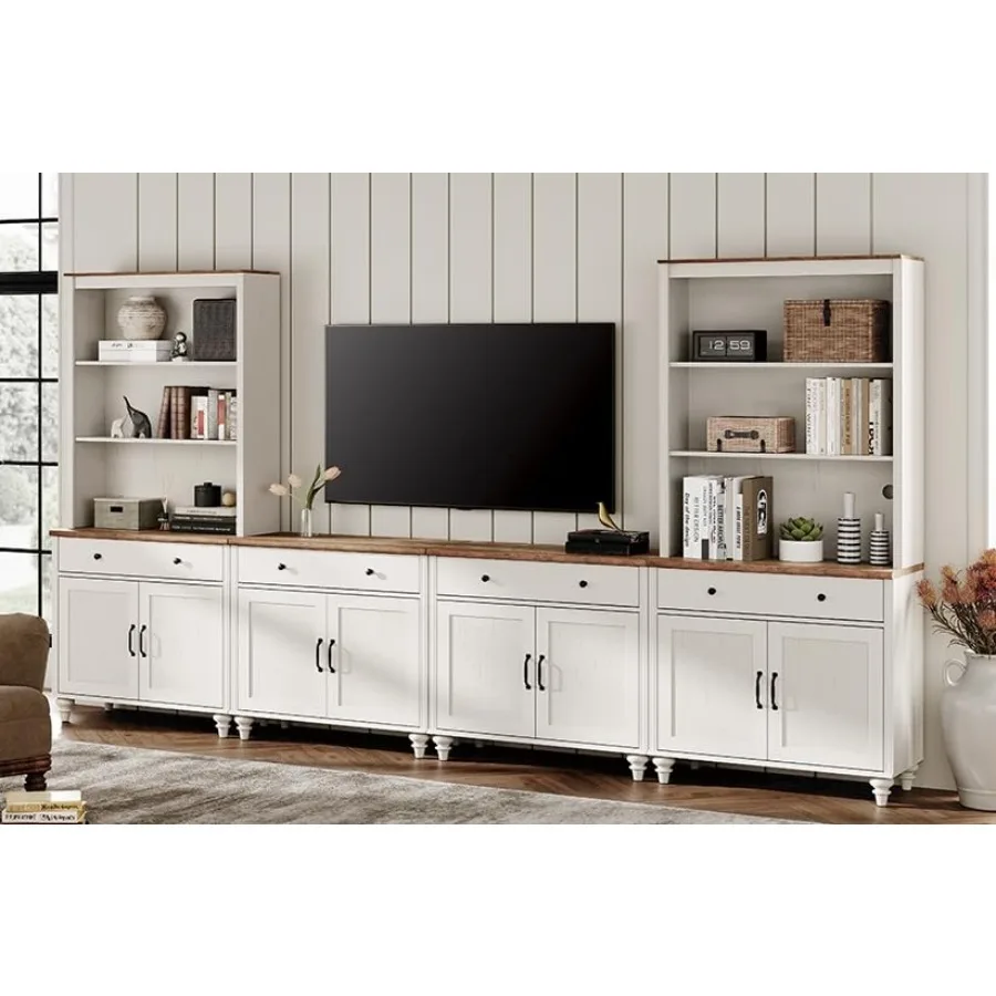 Entertainment Center with Bookshelves for TVs up to 75", Farmhouse Wall Unit TV Stand with 8 Doors and 4 Drawer, Media Console
Entertainment Center with Bookshelves for TVs up to 75", Farmhouse Wall Unit TV Stand with 8 Doors and 4 Drawer, Media Console