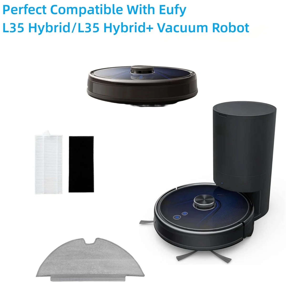 Вакуумные аксессуары CHFL для Eufy RoboVac L35Hybrid/L35 Hybrid+, запасные части для роботов, фильтр Hepa, тканевые подушечки для швабры
Вакуумные аксессуары CHFL для Eufy RoboVac L35Hybrid/L35 Hybrid+, запасные части для роботов, фильтр Hepa, тканевые подушечки для швабры