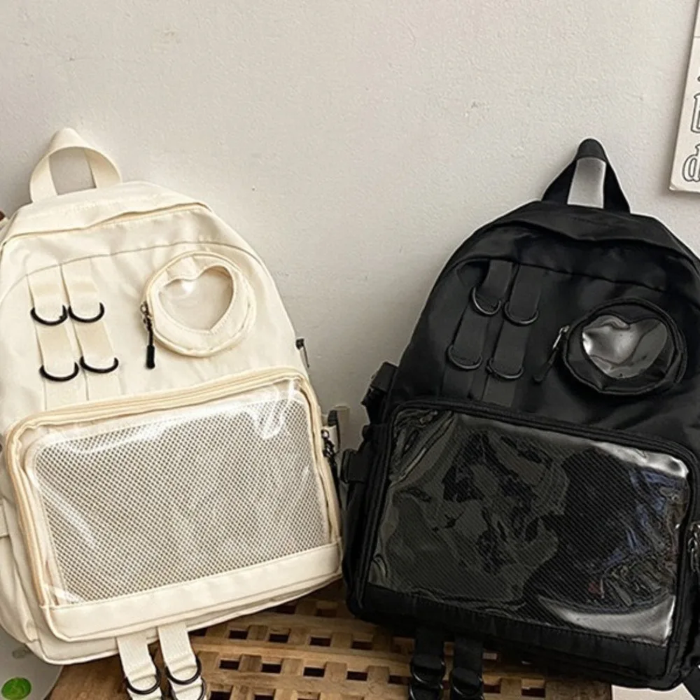 Fashion Multi Pocket Students Backpack Mesh Canvas Transparent Backpack JK Large Capacity School Bag Travel
Fashion Multi Pocket Students Backpack Mesh Canvas Transparent Backpack JK Large Capacity School Bag Travel